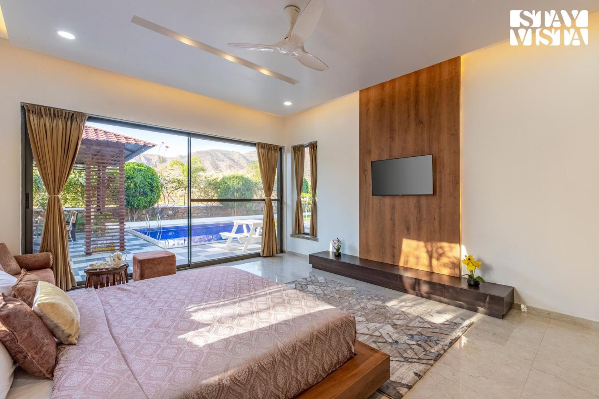 Stayvista'S Bella Dream - Mountain-View With Outdoor Pool, Lawn Featuring A Gazebo & Indoor Games Udaipur Exterior foto