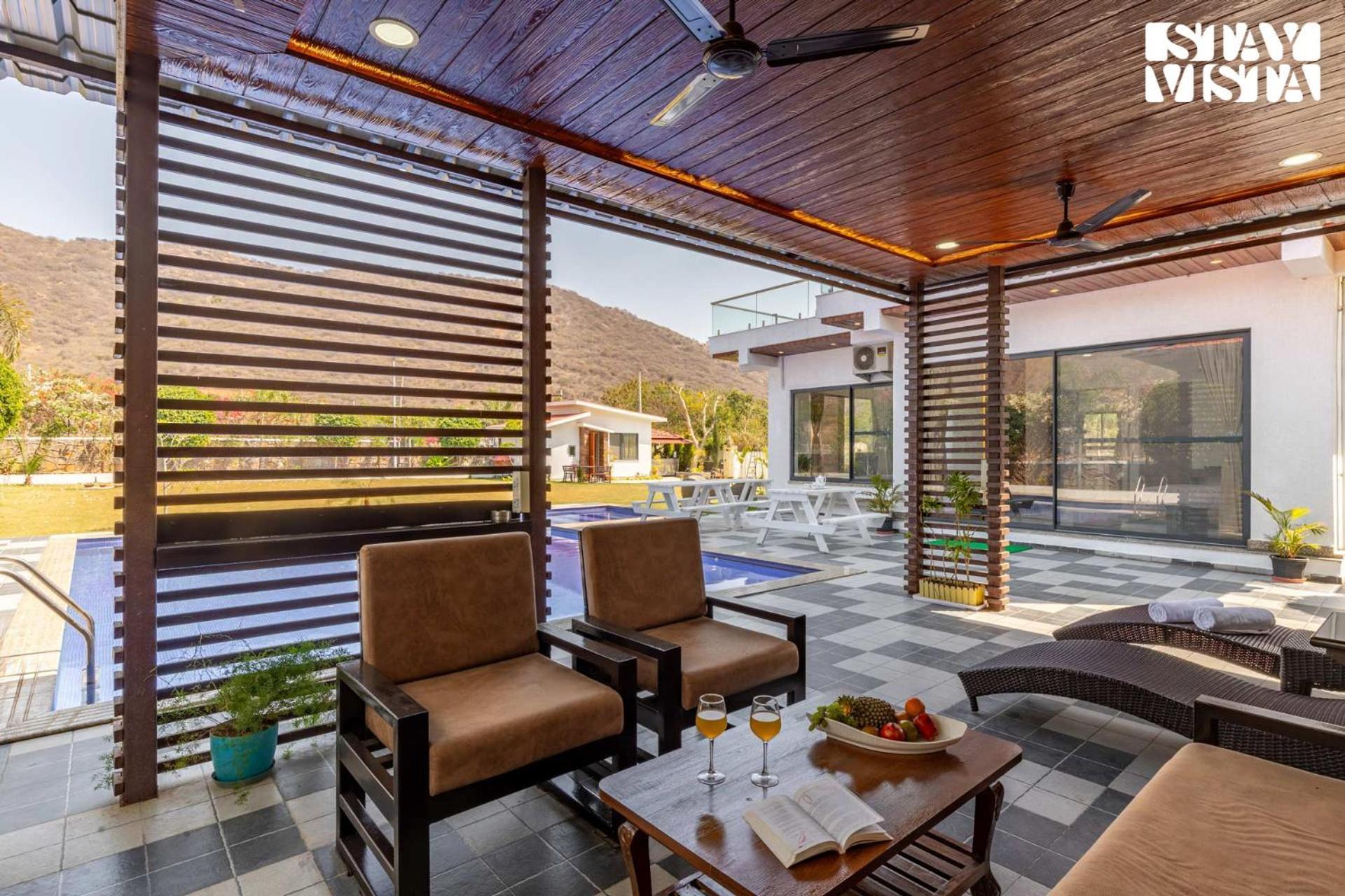 Stayvista'S Bella Dream - Mountain-View With Outdoor Pool, Lawn Featuring A Gazebo & Indoor Games Udaipur Exterior foto